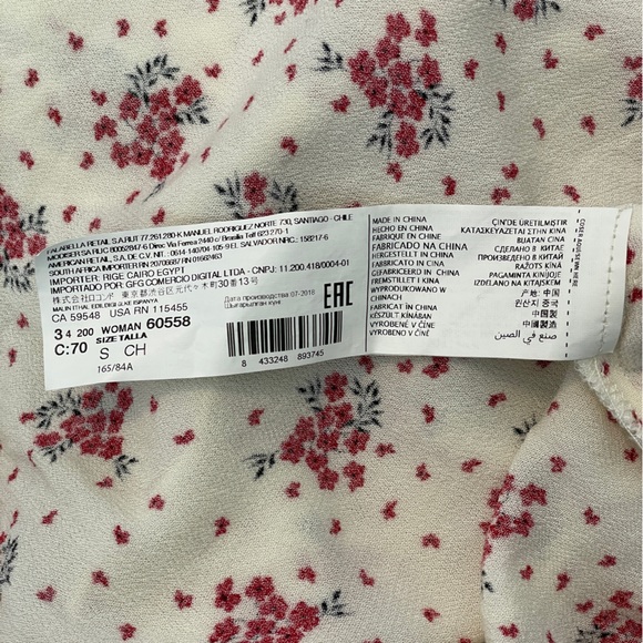 Mango Printed Blouse Size Small - Picture 5 of 5